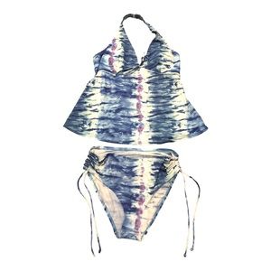 Motherhood Maternity Two Piece Swimsuit tie dye Size Large